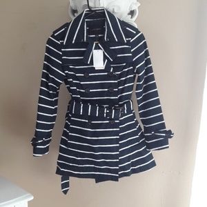 Banana Republic Trench Coat navy white